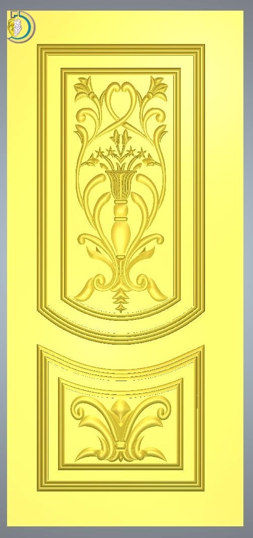 3D Door Design 033 Wood Carving Free RLF File For CNC Router - Dezin 3D Door Design 033 Wood Carving Free RLF File For CNC Router