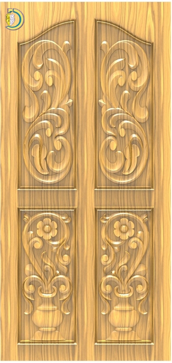 3D Door Design 072 Wood Carving Free RLF File For CNC Router - Dezin