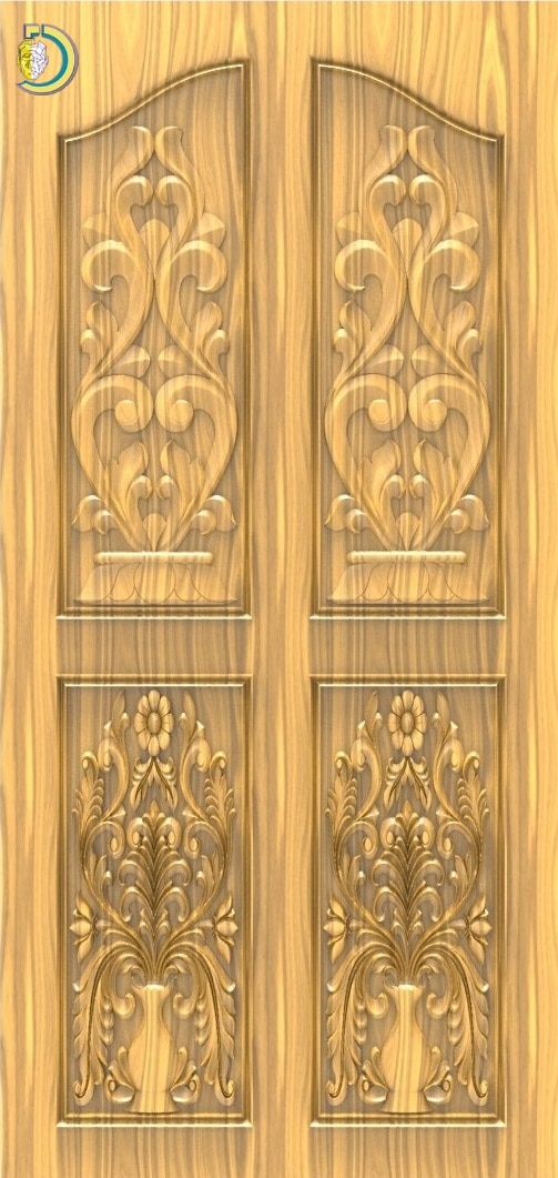 3D Door Design 080 Wood Carving Free RLF File For CNC Router - Dezin