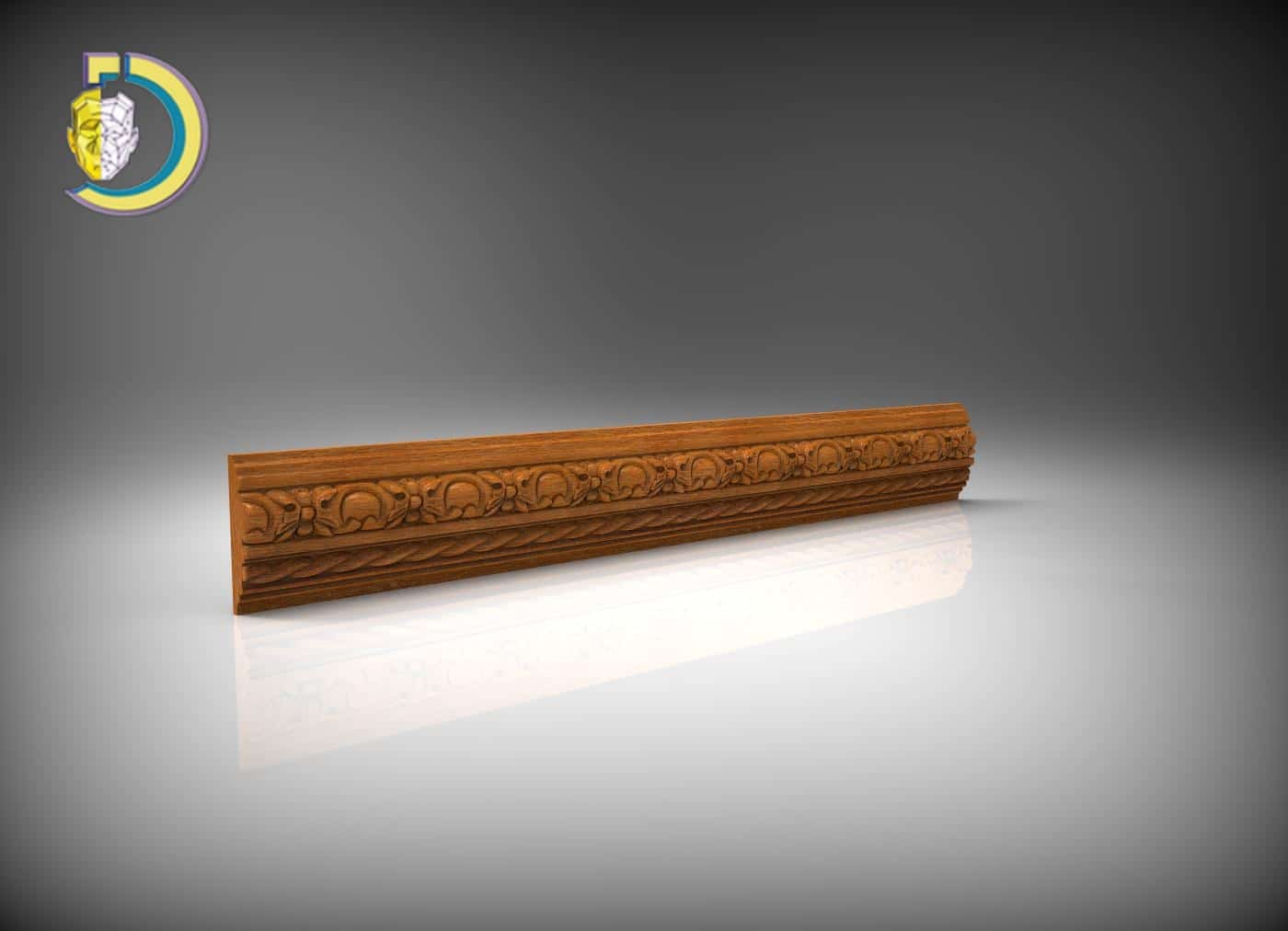 Baguette Wood Carving 44 Free STL 3D Model - Dezin Baguette Wood Carving 44 Free STL 3D Model