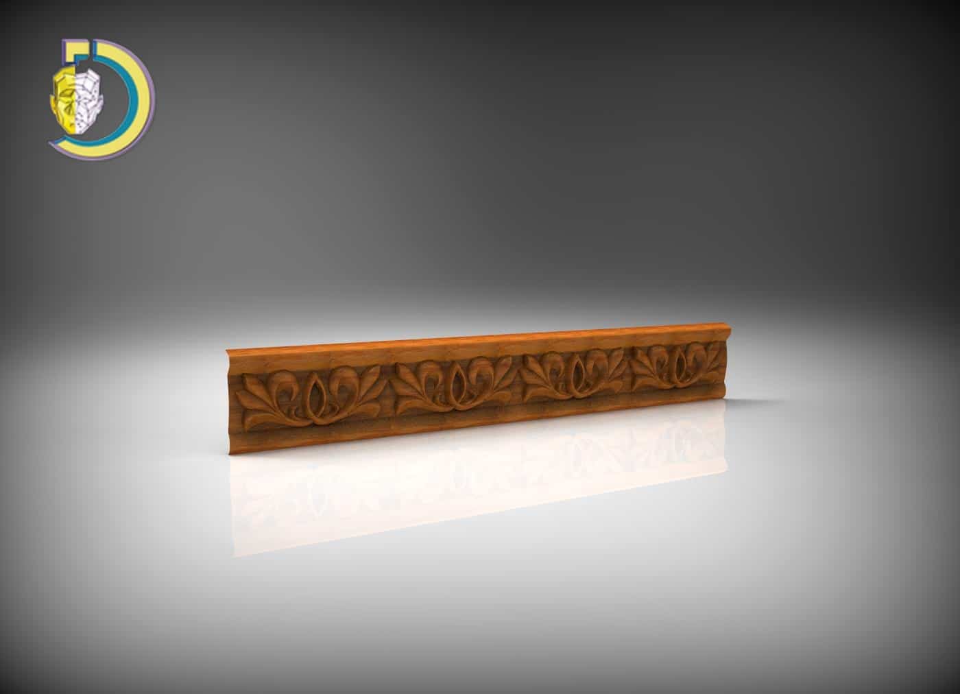 Baguette Wood Carving 45 Free STL 3D Model - Dezin Baguette Wood Carving 45 Free STL 3D Model