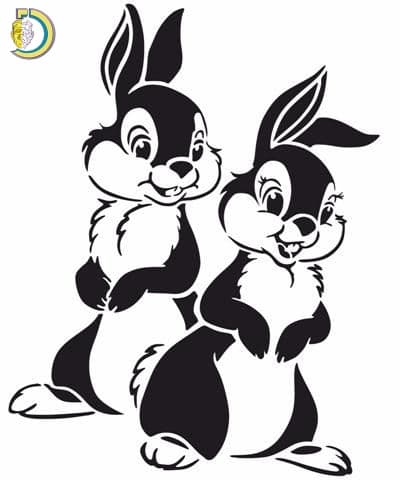 Bunny Rabbits DXF Free Vector