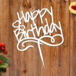 Happy Birthday Cake Topper Laser Cut Free Vector