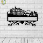 Laser Cut Address Plate Decorative Drawing Free Vector