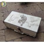 Laser Cut Box with Leopard Free Vector