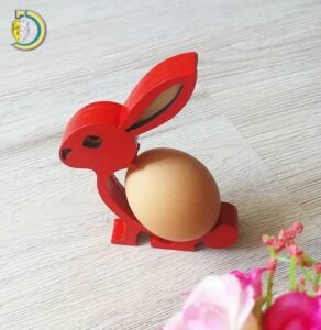 Laser Cut Bunny Easter Egg Holder DXF Free Vector