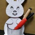 Laser Cut Bunny Pen Holder CDR Free Vector