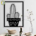 Laser Cut Cactus Decorative Wall Panel Free Vector