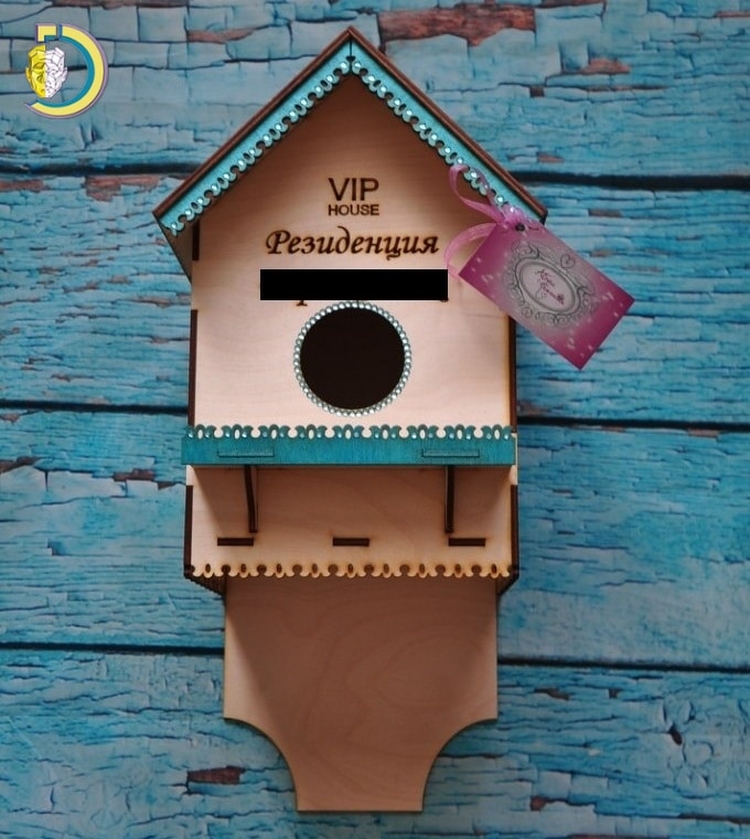Laser Cut Decorative Birdhouse CDR Free Vector