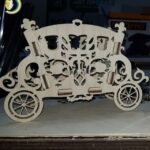 Laser Cut Decorative Carriage Flower Holder CDR Free Vector