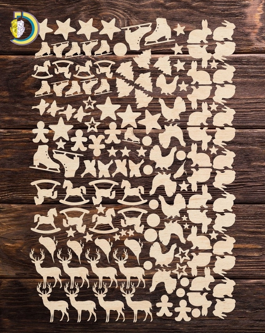 Laser Cut Decorative Elements Collection for Christmas Free Vector - Dezin
