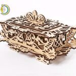 Laser Cut Decorative Wooden Basket With Lid DXF Vector