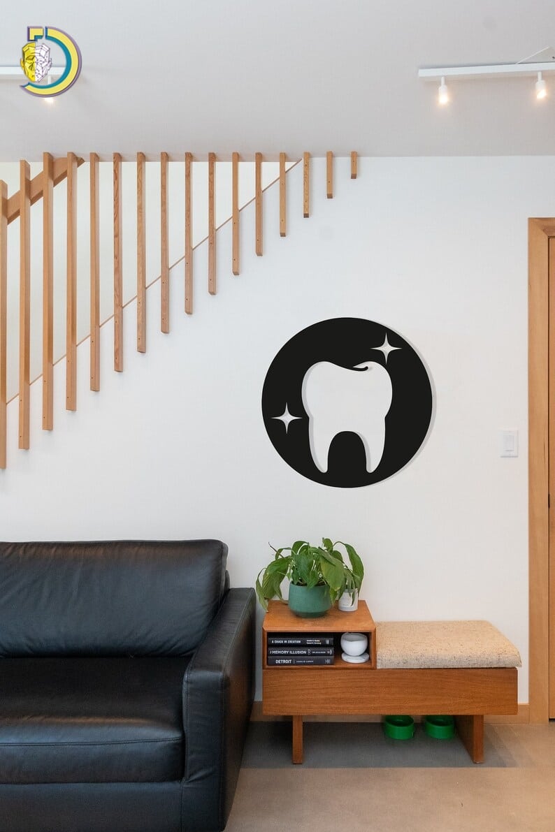 Laser Cut Dentist Wood Logo Free Vector - Dezin