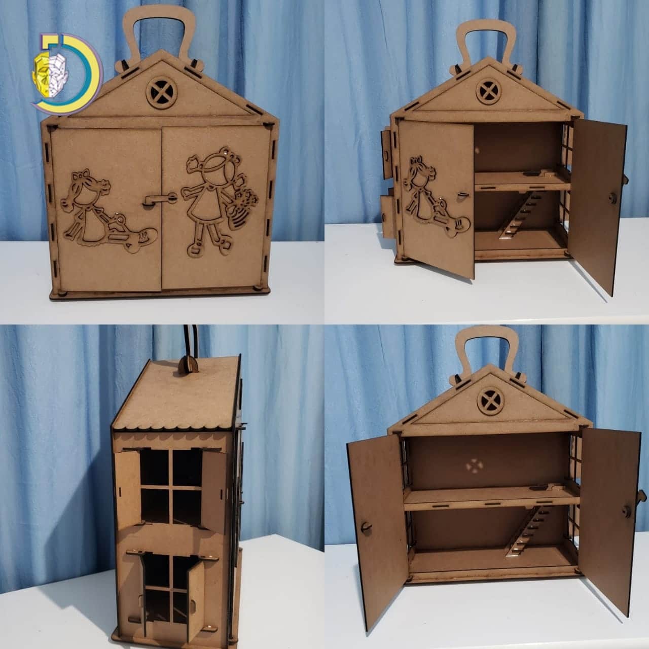 Laser Cut Doll House Suitcase Free Vector - Dezin