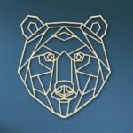 Laser Cut Geometric Bear Head SVG DXF Vector