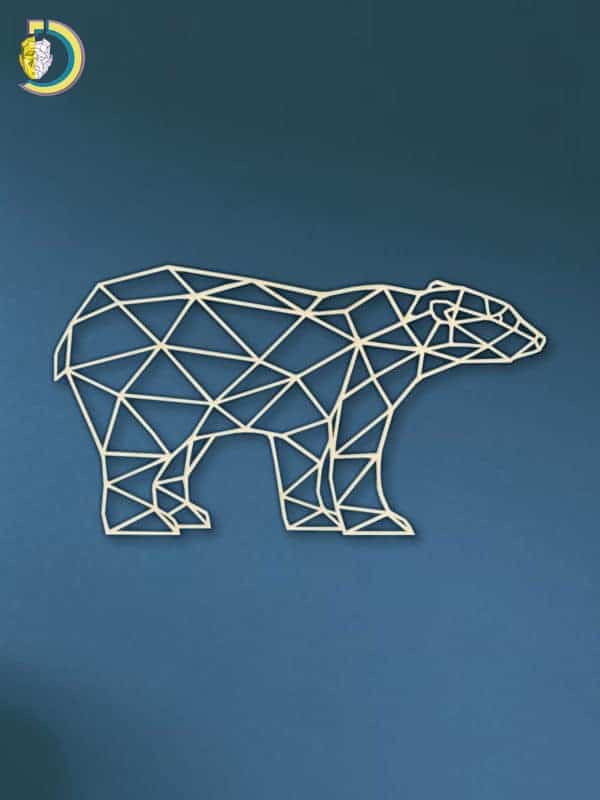 Laser Cut Geometric Bear SVG DXF Vector Laser Cut Geometric Bear SVG DXF Vector