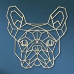 Laser Cut Geometric French Bulldog Head SVG DXF Vector