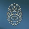 Laser Cut Geometric Gorilla Head SVG DXF Vector