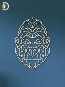 Laser Cut Geometric Gorilla Head SVG DXF Vector - Dezin