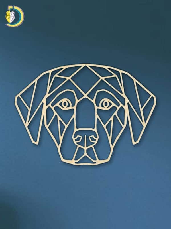 Laser Cut Geometric Labrador Retriever Head SVG DXF Vector - Dezin Laser Cut Geometric Labrador Retriever Head SVG DXF Vector