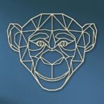 Laser Cut Geometric Monkey Head SVG DXF Vector