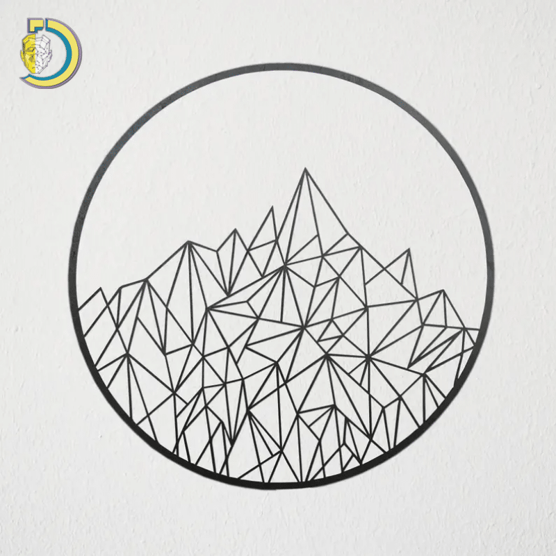 Laser Cut Geometric Mountain Metal Art Free Vector Laser Cut Geometric Mountain Metal Art Free Vector