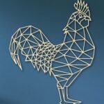 Laser Cut Geometric Rooster Chicken SVG DXF Vector