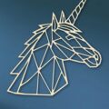 Laser Cut Geometric Unicorn SVG DXF Vector
