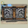 Laser Cut Iron Gate with Hummingbirds Free Vector