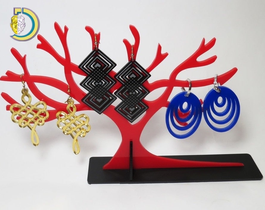 Laser Cut Jewelry Tree Stand Acrylic Free Vector - Dezin Laser Cut Jewelry Tree Stand Acrylic Free Vector