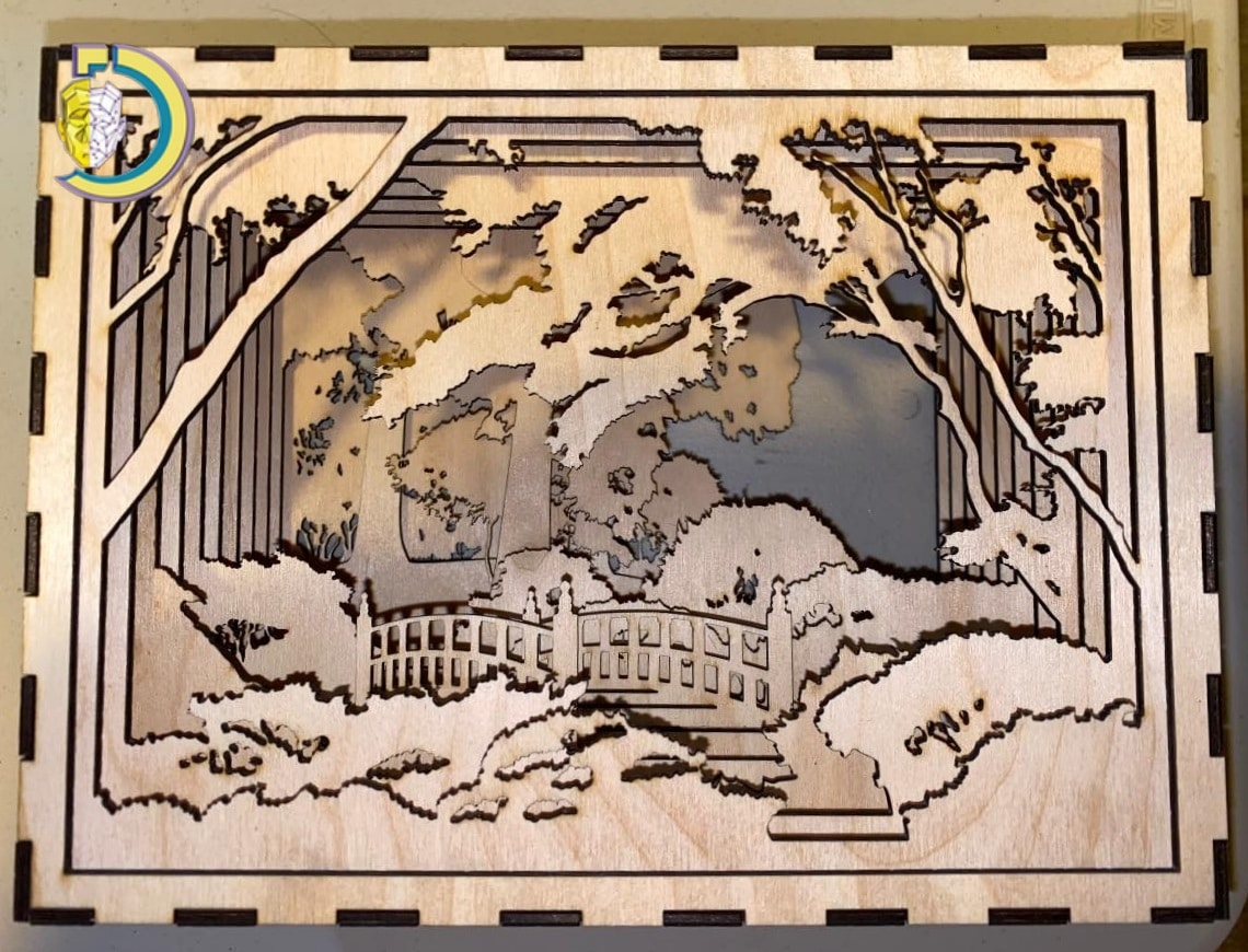 Laser Cut Landscape In A Box 3mm Free Vector - Dezin Laser Cut Landscape In A Box 3mm Free Vector