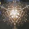 Laser Cut Light Cube with Patterns Free Vector