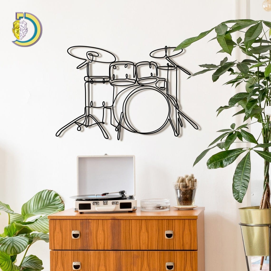 Laser Cut Metal Drum Wall Decor Panel Free Vector - Dezin