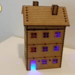Laser Cut Multi-Storey Brick House with LED Light