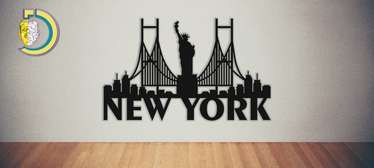 Laser Cut New York Wall Panel Free Vector - Dezin