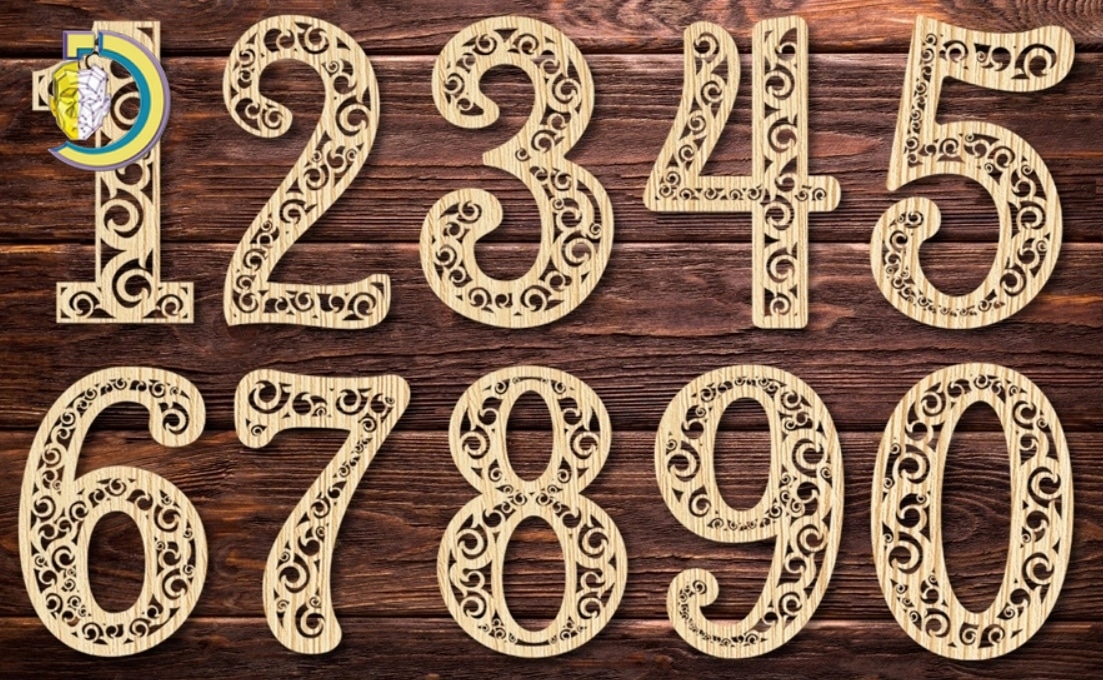 Laser Cut Number with Pattern Free Vector - Dezin Laser Cut Number with Pattern Free Vector