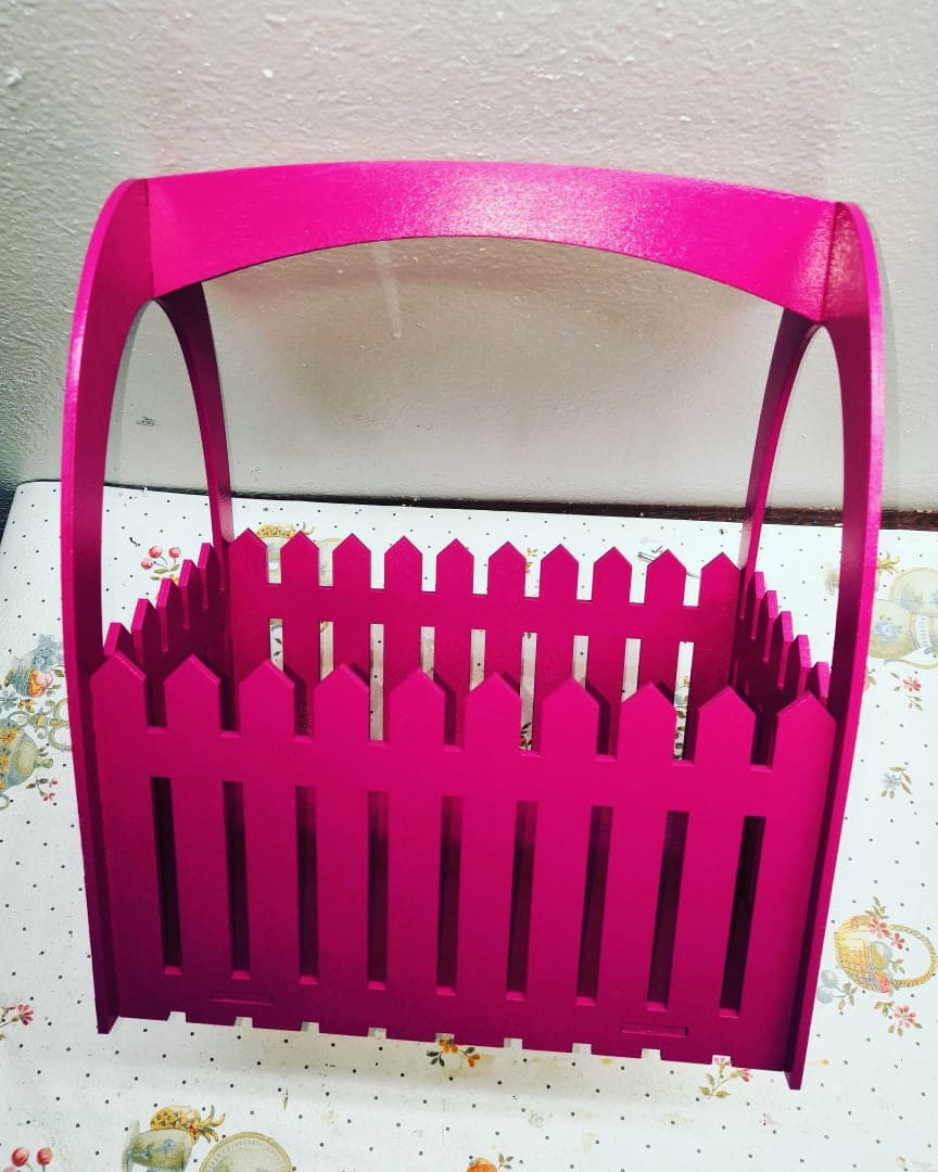 Laser Cut Picket Fence Gift Basket CDR Free Vector - Dezin