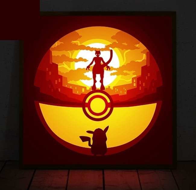 Laser Cut 3D Paper Carving Light Bedroom LED Shadow Lamp Free Vector 