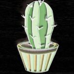 Laser Cut Potted Cactus CDR Free Vector