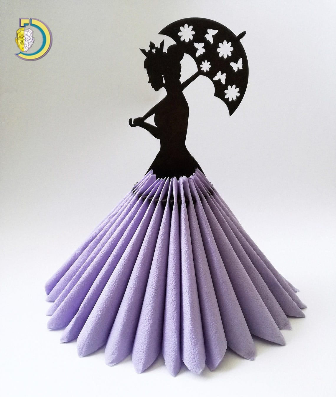 Laser Cut Umbrella Lady Wooden Paper Napkin Holder CDR Free Vector - Dezin Laser Cut Umbrella Lady Wooden Paper Napkin Holder CDR Free Vector