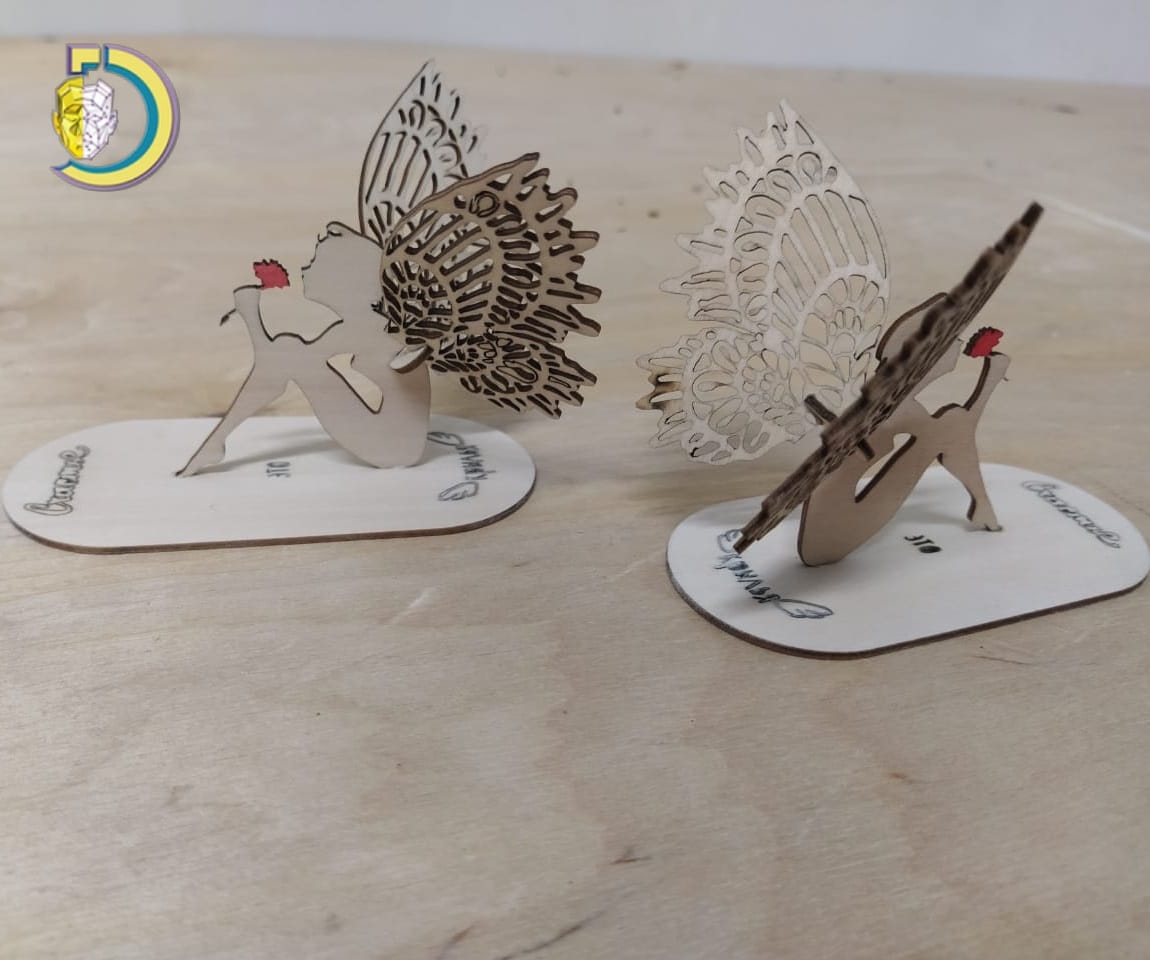 Laser Cut Wooden Angel Table Decor DXF Vector - Dezin Laser Cut Wooden Angel Table Decor DXF Vector