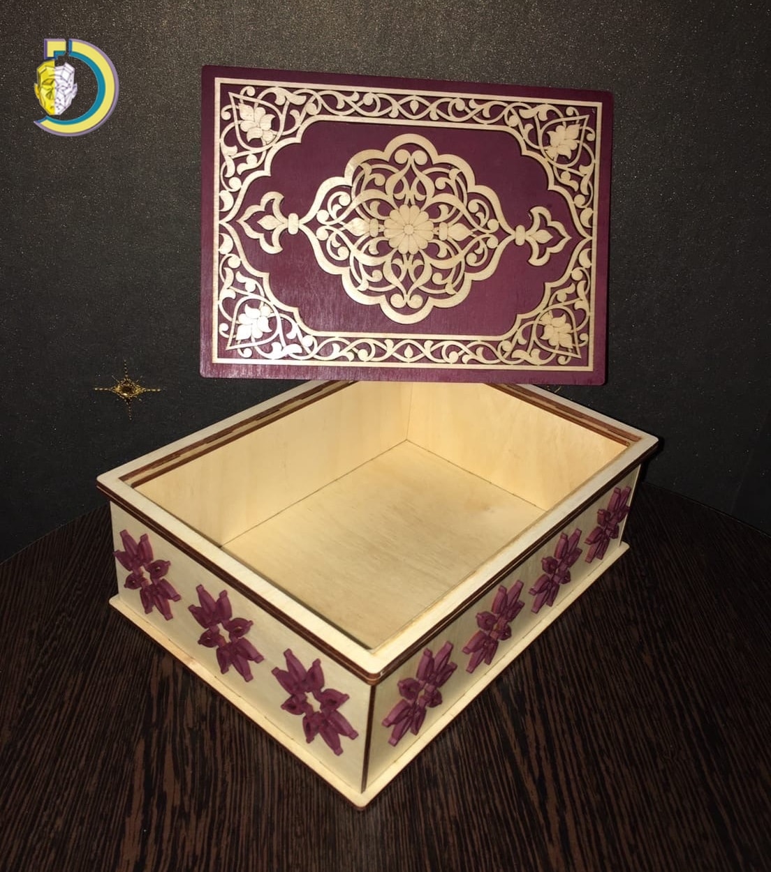 Laser Cut Wooden Festive Box Free Vector - Dezin
