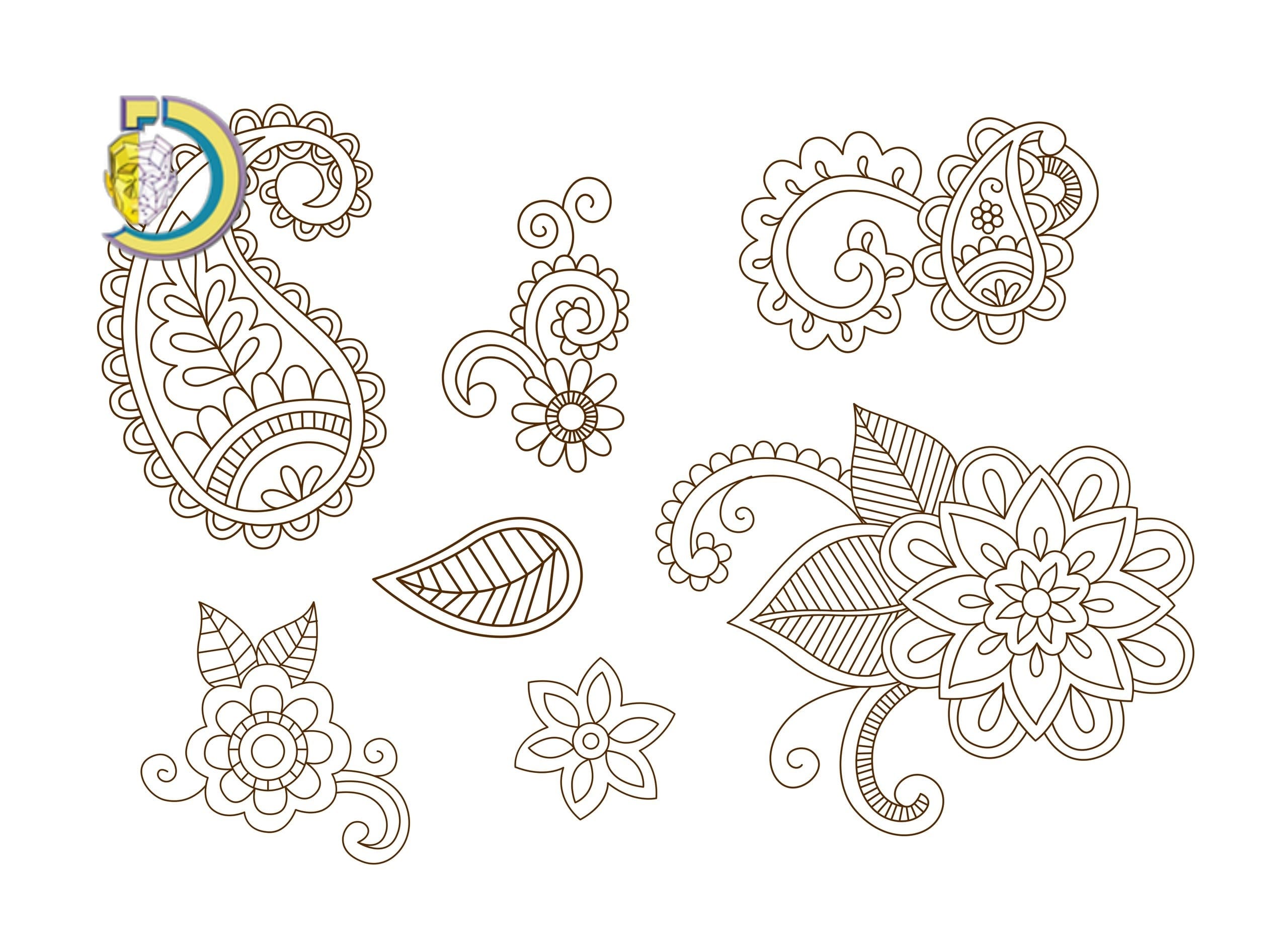 Patterns in the style of Mehndi Free Vector