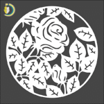 Roses in Circle Wall Decor CDR Free Vector