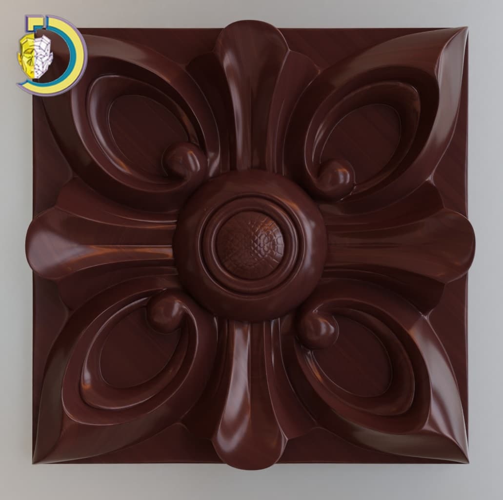 Rosette Wood Carving 06 STL Model For CNC Router - Dezin
