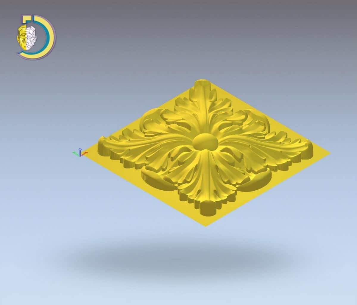 Wood Carving Pattern 64 STL Free Download 3D Model - Dezin Wood Carving Pattern 64 STL Free Download 3D Model