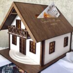 Laser Cut House Shaped Wedding Card Box Free Vector - Dezin