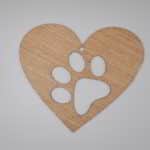 Laser Cut Wooden Heart With Paw Christmas Tree Ornament Free Vector - Dezin