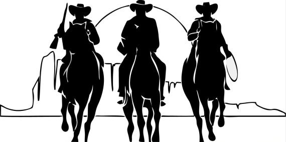 3 cowboys Vector