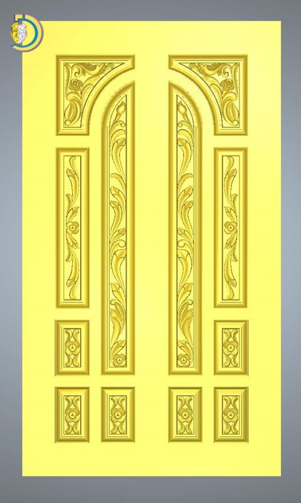 3D Door Design 015 Wood Carving Free RLF File For CNC Router